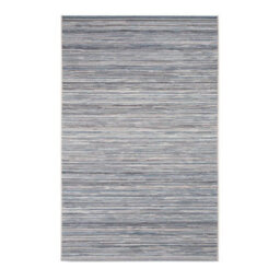 Blue Striped Outdoor Rug, Striped Stain-Resistant Rug For Patio,garden, Deck, Pool 5mm Modern Outdoor Rug-60Cm X 110Cm - thumbnail 1