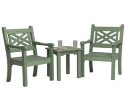 Winawood Wood Effect Side Table - L49.3Cm X D49.3Cm X H53Cm - Duck Egg Green - thumbnail 2