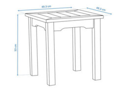 Winawood Wood Effect Side Table - L49.3Cm X D49.3Cm X H53Cm - Duck Egg Green - thumbnail 3