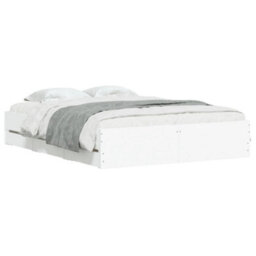 Berkfield Bed Frame With Drawers Without Mattress White 150X200 Cm King Size - thumbnail 3