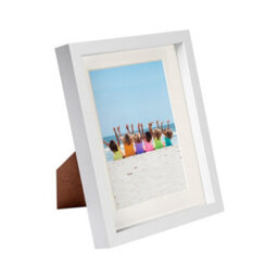 "Nicola Spring 8"" X 10"" White 3D Box Photo Frame - 5"" X 7"" Mount - Ivory" - thumbnail 1