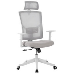 London Boutique Grey Ergonomic Mesh Office Chair, Adjustable Lumbar Support, Headrest, Flip-Up Arms, Tilt Lock, Swivel Desk Chair - thumbnail 9