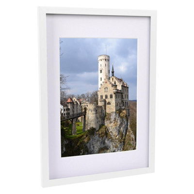 "Nicola Spring Photo Frame With White A4 Mount - A3 (12"" X 17"") - White - Portrait Hanging Wall Mounted Picture Display Frame" - image 1