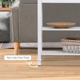 Wyld Haus Sacoso Retro Console Table With Drawer And Dual Shelves, White Frame And Natural Wood Tone, L75.6 X D27.5 X H80.5Cm - thumbnail 7