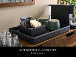 Corby of Windsor Corby Highland Hotel Collection Hospitality Tray In Black Pu Leather - thumbnail 5