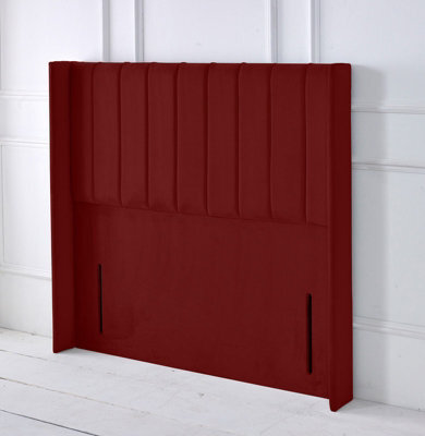"Adore Designs Portland Winged Plush Velvet 4Ft Small Double 50"" Floor Standing Headboard - Burgundy"