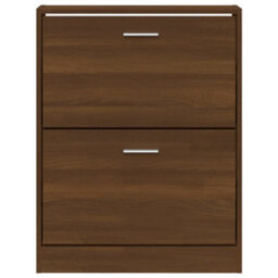 Vidaxl Shoe Cabinet Brown Oak 59X17X81 Cm Engineered Wood - thumbnail 5