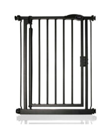 Safetots Pressure Fit Self Closing Stair Gate, Extra Narrow, 61Cm - 66.5Cm, Matt Black, Auto Closing Baby Gate, Safety Barrier - thumbnail 1