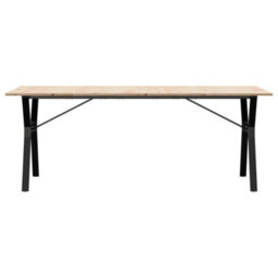 Berkfield Dining Table Y-Frame 200X100X75 Cm Solid Wood Pine And Steel - thumbnail 4