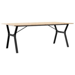 Berkfield Dining Table Y-Frame 200X100X75 Cm Solid Wood Pine And Steel - thumbnail 6