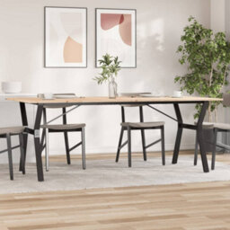 Berkfield Dining Table Y-Frame 200X100X75 Cm Solid Wood Pine And Steel