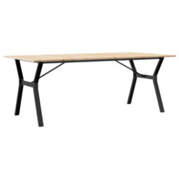 Berkfield Dining Table Y-Frame 200X100X75 Cm Solid Wood Pine And Steel - thumbnail 2