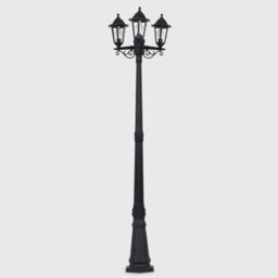 Valuelights Traditional 1.95M Black 3 Way Ip44 Outdoor Garden Lamp Post Light - Complete With 3 X 4W Led Candle Bulbs - thumbnail 4