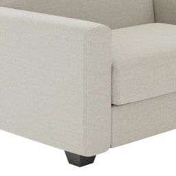 Lucas Natural Fabric Snuggler Sofa Bed, Small Single Sleeper Sofa, Memory Foam Mattress, Soft Woven Upholstery, Solid Wood Frame - thumbnail 6