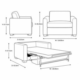 Lucas Natural Fabric Snuggler Sofa Bed, Small Single Sleeper Sofa, Memory Foam Mattress, Soft Woven Upholstery, Solid Wood Frame - thumbnail 2