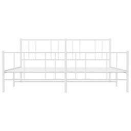 Berkfield Metal Bed Frame With Headboard And Footboard White 193X203 Cm - thumbnail 6