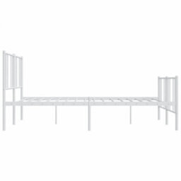Berkfield Metal Bed Frame With Headboard And Footboard White 193X203 Cm - thumbnail 7