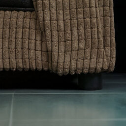 Furnishings For Less UK Portland Fabric 2 Seater Sofa  Rolled Arms Brown And Beige - thumbnail 3