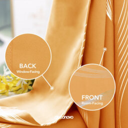 Deconovo Super Soft Silver Wave Line Foil Printed Thermal Insulated Eyelet Blackout Curtains W66 X L54 Inch, Orange Flame, 1 Pair - thumbnail 3