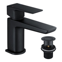 FNX Bathrooms White 500mm Bathroom Floor Standing Vanity Unit & Mid-Edge Basin Storage Cabinet Two Door Soft Close Black Tap Handle Set - thumbnail 3