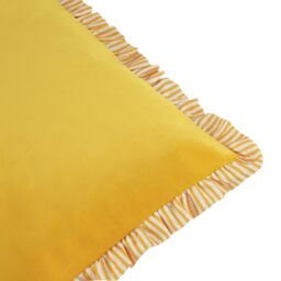 Wylder Solene Yellow Ruffle Velvet Effect Indoor Cushion, (L)45Cm X (W)45Cm - thumbnail 3