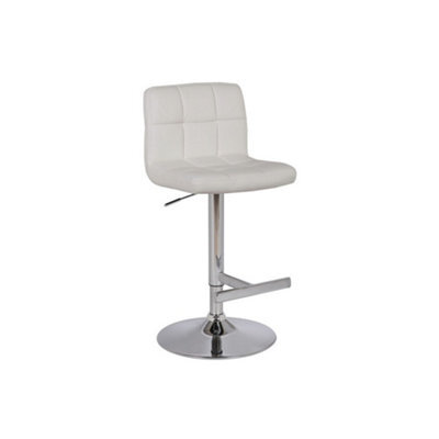 Cuborn White Bar Stool Faux Leather