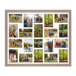 AK Frames 80X70Cm Rose Gold Modern Multi Photo Frame With White Mount - Holds 20 Apertures (18X) 6X4, (2X) 4X4 Photos - thumbnail 1