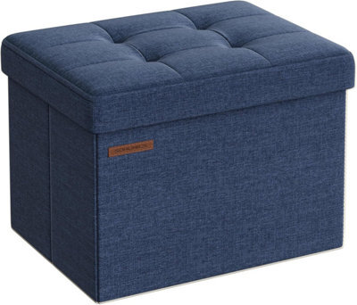 Songmics Storage Ottoman, Foldable Small Ottoman Foot Rest, 31 X 41 Cm Foot Stool, Ottoman With Storage, Load Up To 130 Kg - image 1