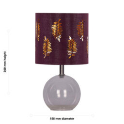 First Choice Lighting Set Of 2 Buck - Clear Glass Globe Table Lamps With Burgundy Shade - thumbnail 3