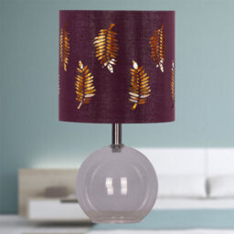 First Choice Lighting Set Of 2 Buck - Clear Glass Globe Table Lamps With Burgundy Shade - thumbnail 5