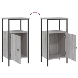 Berkfield Bedside Cabinet Grey Sonoma 41X31X80 Cm Engineered Wood - thumbnail 9