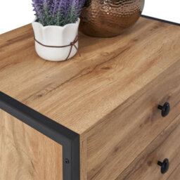 Timber Art Design Zahra Bedside Table Cabinet Bedroom Furniture Nightstand 3 Drawer Wotan Oak - thumbnail 5
