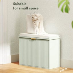 Shoe Storage Bench With Cushion And Flip-Drawer 62X26X47.5Cm Green - thumbnail 5