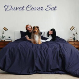 Ameha Single Dyed Duvet Cover Set Soft Microfiber 2 Piece Navy Blue Bedding Quilt Cover 135 X 200 Cm With Matching Pillowcase - thumbnail 1