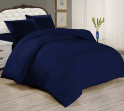 Ameha Single Dyed Duvet Cover Set Soft Microfiber 2 Piece Navy Blue Bedding Quilt Cover 135 X 200 Cm With Matching Pillowcase - thumbnail 7