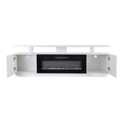 Tv Stand Cabinet High Gloss Electric Fireplace Unit - image 1