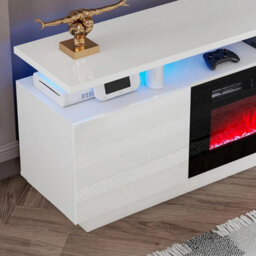 Tv Stand Cabinet High Gloss Electric Fireplace Unit - thumbnail 4