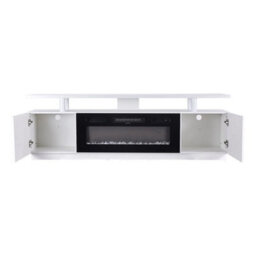 Tv Stand Cabinet High Gloss Electric Fireplace Unit - thumbnail 1