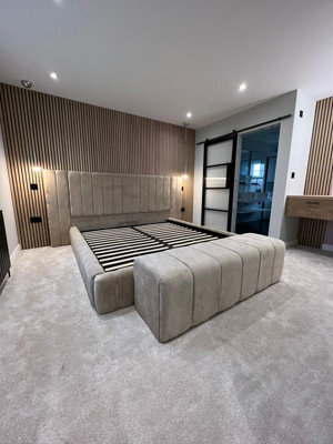 Stratus Interiors Continental Extra Wide Headboard Bed Matching Bench - Add Bench - Small Double - Gas Lift Ottoman Storage Type - image 1