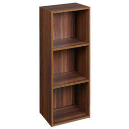 Urbn-Living Urbnliving Height 79.5Cm 3 Shelf Wooden Bookcase Shelving Colour Teak Display Storage Shelf Unit Shelves
