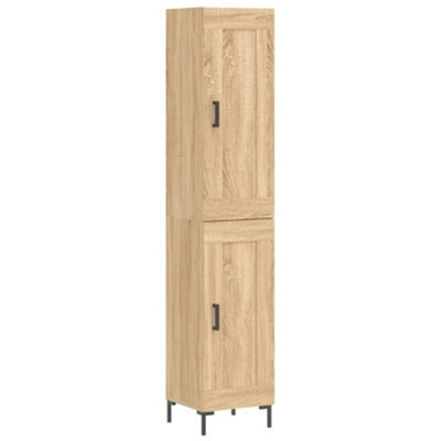 Berkfield Elegant Highboard Sonoma Oak 34.5X34X180 Cm Engineered Wood - image 1