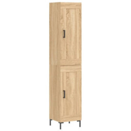 Berkfield Elegant Highboard Sonoma Oak 34.5X34X180 Cm Engineered Wood - thumbnail 1
