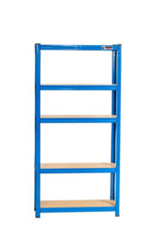 Rhino Racking 5 Bays - 150 X 75 X 30Cm - Blue - 5 Tier Boltless Heavy Duty Garage Shelving Unit - 1000Kg Load Weight