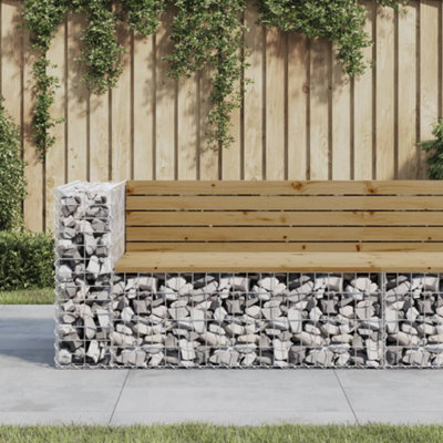 Berkfield Garden Bench Gabion Design 122X71X65.5 Cm Impregnated Wood Pine - image 1