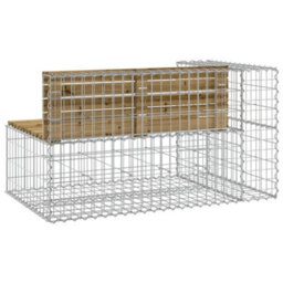 Berkfield Garden Bench Gabion Design 122X71X65.5 Cm Impregnated Wood Pine - thumbnail 5