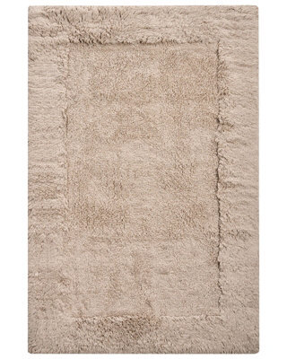 Wyld And Coco Bath Mat 60 X 90 Cm Light Brown Plush Cotton, Absorbent Rectangular Luxury Design - image 1