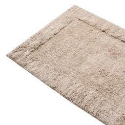 Wyld And Coco Bath Mat 60 X 90 Cm Light Brown Plush Cotton, Absorbent Rectangular Luxury Design - thumbnail 3