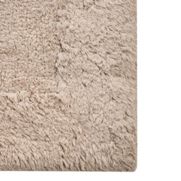 Wyld And Coco Bath Mat 60 X 90 Cm Light Brown Plush Cotton, Absorbent Rectangular Luxury Design - thumbnail 6