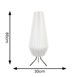 Valuelights Astrid Geometric Origami Teardrop Paper Pleated Floor Lamp - thumbnail 4