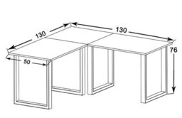 Vcm Desk Lona Silver / Honey Oak H. 76 X W. 130 X D. 130 Cm - thumbnail 3